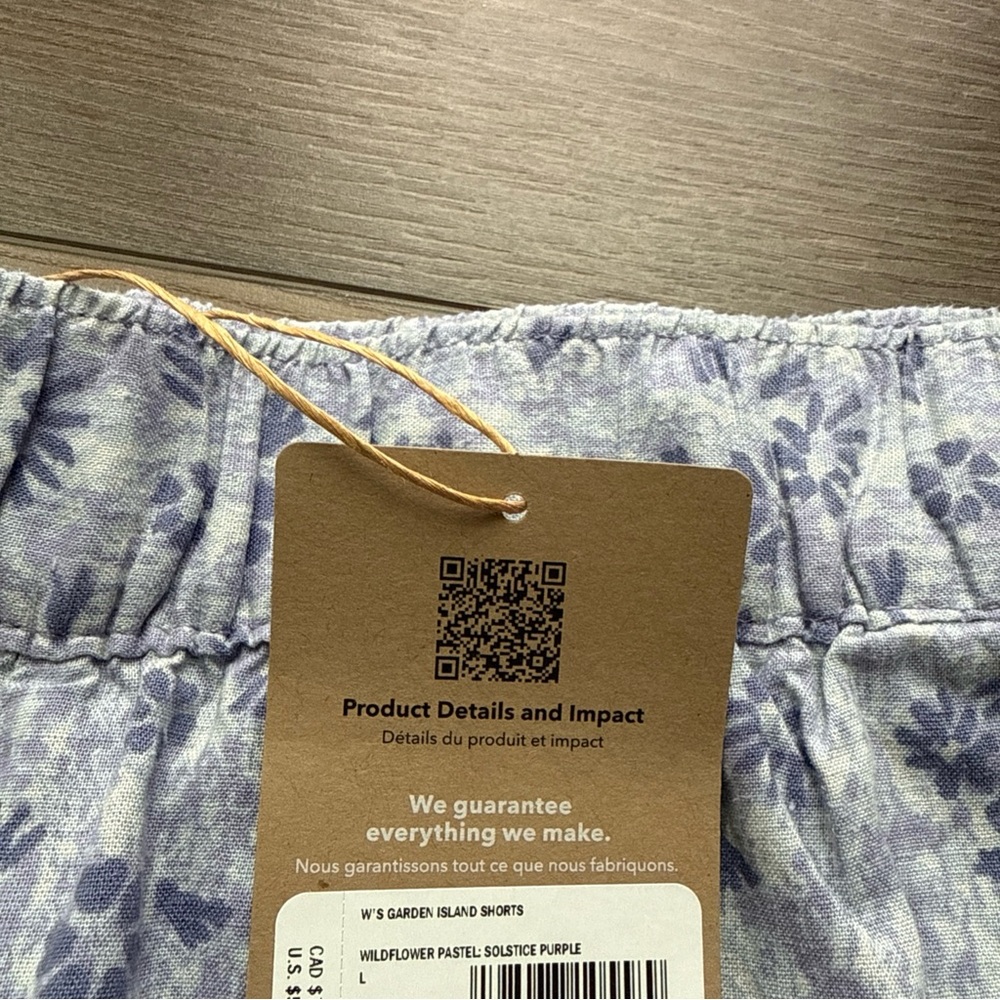Women’s Patagonia Garden Island Shorts Purple Floral - Picture 5 of 6